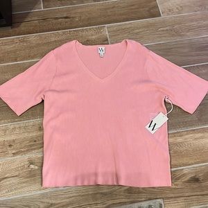 Half sleeve rib knit sweater In beautiful pink! So soft!